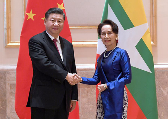 Xi Meets Myanmar State Counsellor Aung San Suu Kyi